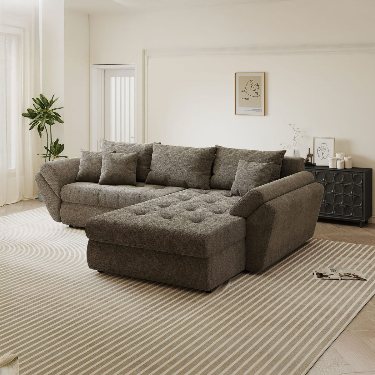 Colțar extensibil dumonde cu ladă de depozitare Loana Vibe II 270x185 cm