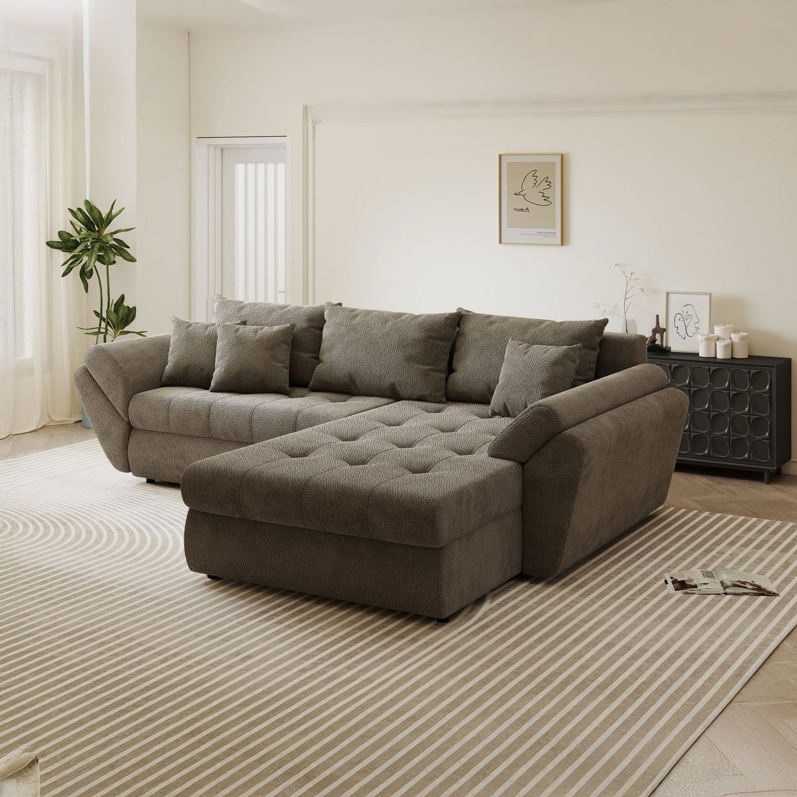 Colțar extensibil dumonde cu ladă de depozitare Loana Vibe II 270x185 cm