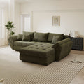 Colțar extensibil dumonde cu ladă de depozitare Loana Vibe Olive II 270x185 cm