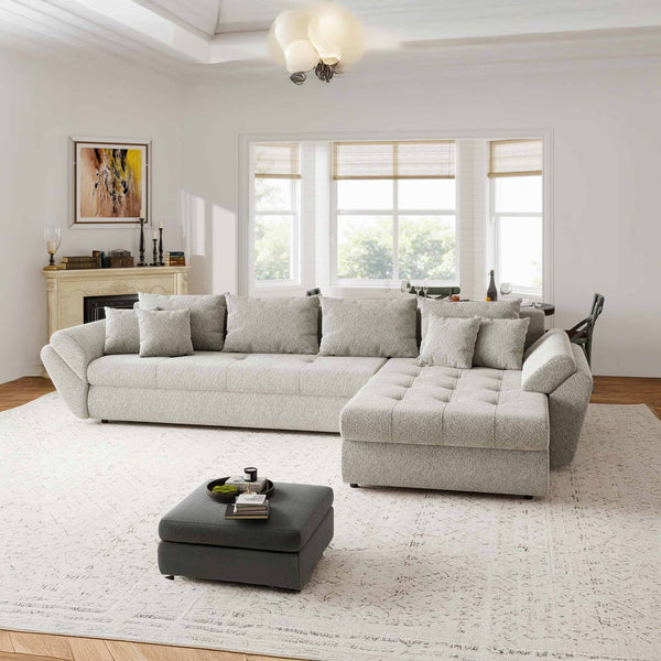 Colțar extensibil dumonde cu ladă de depozitare Loana XL Arena Bej 20 II 335x185 cm