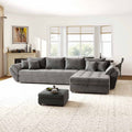 Colțar extensibil dumonde cu ladă de depozitare Loana XL Arena Gri Grafit II 335x185 cm