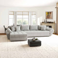 Colțar extensibil dumonde cu ladă de depozitare Loana XL Arena Gri 335x185 cm