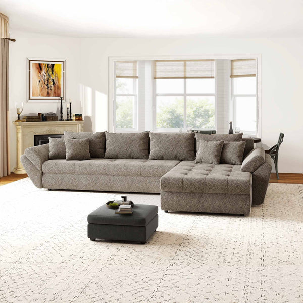 Colțar extensibil dumonde cu ladă de depozitare Loana XL Arena Maro II 335x185 cm