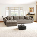 Colțar extensibil dumonde cu ladă de depozitare Loana XL Arena Maro 335x185 cm