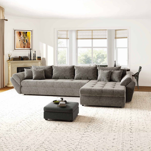 Colțar extensibil dumonde cu ladă de depozitare Loana XL Arena Taupe II 335x185 cm