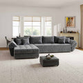 Colțar extensibil dumonde cu ladă de depozitare Loana XL Cremona Gri 335x185 cm