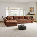 Colțar extensibil dumonde cu ladă de depozitare Loana XL Cremona Teracota 335x185 cm