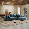 Colțar extensibil dumonde cu ladă de depozitare Loana XL Monolith Albastru II 335x185 cm