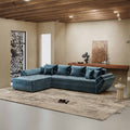Colțar extensibil dumonde cu ladă de depozitare Loana XL Monolith Albastru 335x185 cm