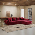 Colțar extensibil dumonde cu ladă de depozitare Loana XL Monolith Rosu II 335x185 cm