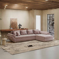 Colțar extensibil dumonde cu ladă de depozitare Loana XL Monolith Roz Pudrat II 335x185 cm