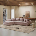 Colțar extensibil dumonde cu ladă de depozitare Loana XL Monolith Roz Pudrat 335x185 cm