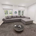 Colțar extensibil dumonde cu ladă de depozitare Loana XL Monte Gri 16 II 335x185 cm