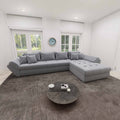 Colțar extensibil dumonde cu ladă de depozitare Loana XL Monte Gri 84 II 335x185 cm