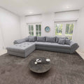 Colțar extensibil dumonde cu ladă de depozitare Loana XL Monte Gri 84 335x185 cm