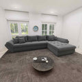 Colțar extensibil dumonde cu ladă de depozitare Loana XL Monte Gri 90 II 335x185 cm