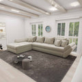 Colțar extensibil dumonde cu ladă de depozitare Loana XL Quelle Bej 02 335x185 cm