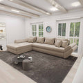 Colțar extensibil dumonde cu ladă de depozitare Loana XL Quelle Bej 05 335x185 cm