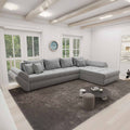 Colțar extensibil dumonde cu ladă de depozitare Loana XL Quelle Gri 83 II 335x185 cm