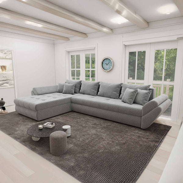 Colțar extensibil dumonde cu ladă de depozitare Loana XL Quelle Gri 83 335x185 cm