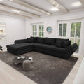 Colțar extensibil dumonde cu ladă de depozitare Loana XL Quelle Negru 335x185 cm