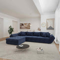 Colțar extensibil dumonde cu ladă de depozitare Loana XL Tilia Albastru 335x185 cm