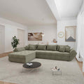 Colțar extensibil dumonde cu ladă de depozitare Loana XL Tilia Verde Olive 335x185 cm