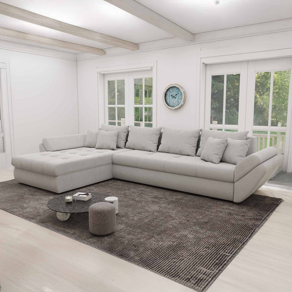 Colțar extensibil dumonde cu ladă de depozitare Loana XL Vibe Bej 03 335x185 cm