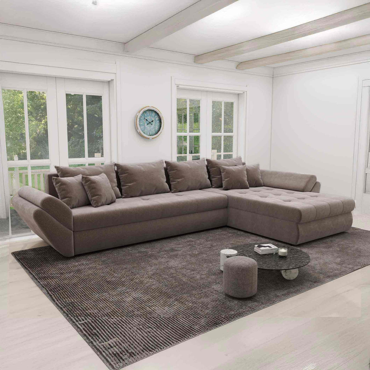 Colțar extensibil dumonde cu ladă de depozitare Loana XL Vibe Maro II 335x185 cm
