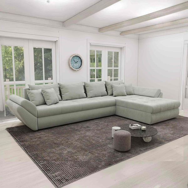 Colțar extensibil dumonde cu ladă de depozitare Loana XL Vibe Mint II 335x185 cm