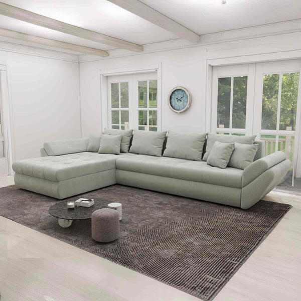 Colțar extensibil dumonde cu ladă de depozitare Loana XL Vibe Mint 335x185 cm