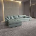 Colțar extensibil dumonde cu ladă de depozitare Loana XL Enjoy Mint 335x185 cm