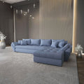 Colțar extensibil dumonde cu ladă de depozitare Loana XL Enjoy Albastru II 335x185 cm