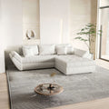 Colțar extensibil dumonde cu ladă de depozitare Loana Zoom Crem II 270x185 cm