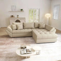 Colțar extensibil dumonde cu ladă de depozitare Loana Enjoy Camel 270x185 cm
