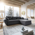 Colțar extensibil dumonde cu ladă de depozitare Loana Enjoy Grafit II 270x185 cm