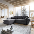 Colțar extensibil dumonde cu ladă de depozitare Loana Enjoy Grafit 270x185 cm