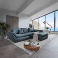 Colțar extensibil dumonde cu ladă de depozitare Loana Enjoy Blue II 270x185 cm