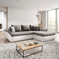 Colțar extensibil dumonde cu ladă de depozitare Loana Magma White 275x185 cm