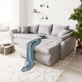 Colțar extensibil dumonde cu ladă de depozitare Loana Enjoy Grey II 270x185 cm