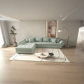 Colțar extensibil dumonde cu ladă de depozitare Loana XL Ambience Mint 335x185 cm