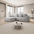 Colțar extensibil dumonde cu ladă de depozitare Marbela Grey 275x185 cm