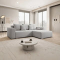 Colțar extensibil dumonde cu ladă de depozitare Marbela Grey II 275x185 cm