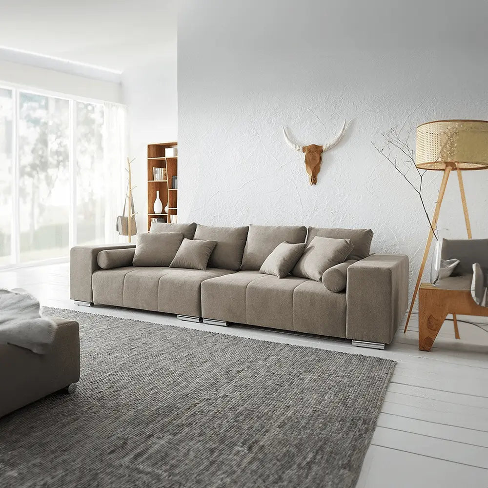 Canapea extensibilă dumonde cu ladă de depozitare Marbela Enjoy Camel XXL 295x120 cm