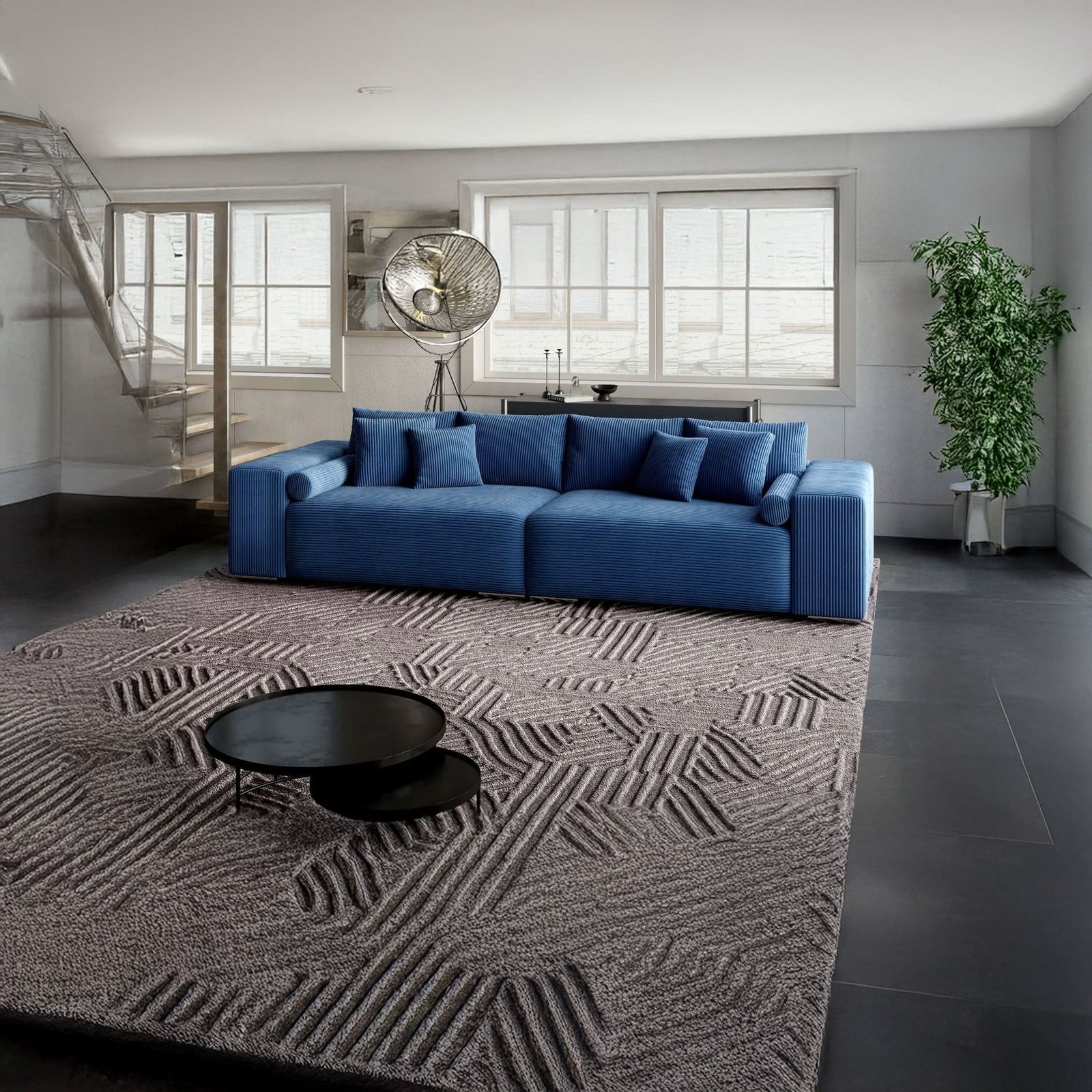 Canapea extensibilă dumonde cu ladă de depozitare si sezut confortabil din spuma HR, Marbela Zoom Blue XXL 295x100 cm fabrica