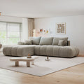 Colțar extensibil dumonde cu lada de depozitare Milano L Arena Bej 276x195 cm