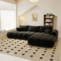 Colțar extensibil dumonde cu lada de depozitare Milano L Quelle Negru II 276x195 cm