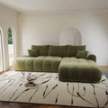 Colțar extensibil dumonde cu lada de depozitare Milano L Vibe Olive II 276x195 cm