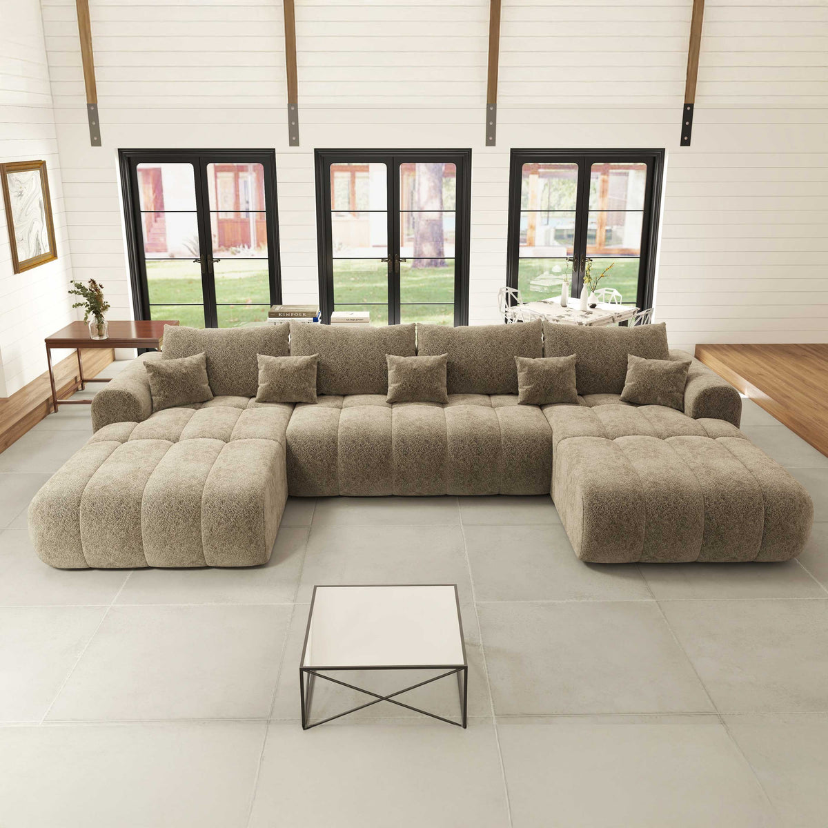 Colțar extensibil dumonde Milano U Arena Bej 365x190 cm – imagine principală