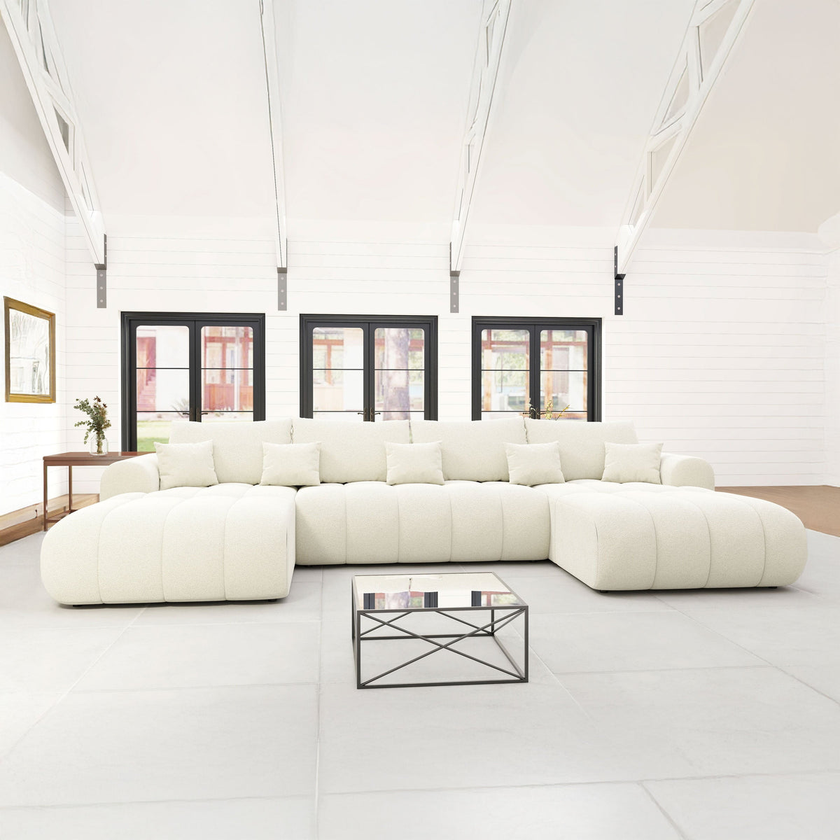 Colțar extensibil dumonde Milano U Quelle Bej 365x190 cm – imagine principală